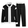 thumbnail image 1 of Besolor Men's Tracksuits 2 Piece Outfits Long Sleeve Full Zip Cardigan and Drawstring Pants Sets Plus Size Sweatsuit, 1 of 3