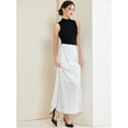 thumbnail image 4 of DARING DIVA Women's Sequin Velvet Skirt Sparkle Party Maxi Skirt L White, 4 of 6