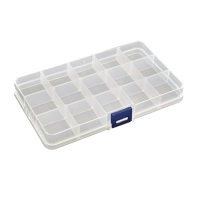 Abgream Plastic Beads Storage Containers - Mini Clear Square Box Empty Case with Lid for Earplugs, Pills, Jewelry, Hardware or Any Other Small Craft