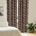 thumbnail image 2 of Ambesonne Brown Paisley Window Curtains, Oriental Damask Art, Each 28" W x 63" L, Chestnut Brown Eggshell, 2 of 4