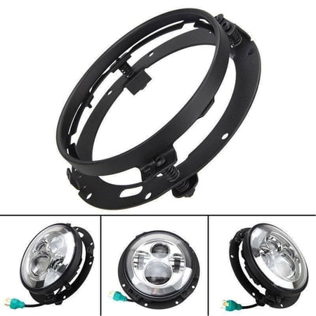 Headlight Bulbs For Jeep Wrangler JK 7 Inch Round Headlight Mounting Ring Bracket For Jeep Wrangler JK JKU (2007-2017) - Black Headlight Assemblies For Jeep Wrangler JK Headlight Bulbs For Jeep Wrangler JK 7 Inch Round Headlight Mounting Ring Bracket For Jeep Wrangler JK JKU (2007-2017) - Black Headlight Assemblies For Jeep Wrangler JK
