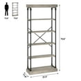 thumbnail image 2 of EastVita Industrial Bookshelf Wood Bookcase 6 Tier Storage Open Rack Shelf with Metal Frame Rustic Tall Standing Bookshelves Large Grey Display Rack,Home Office, 2 of 6