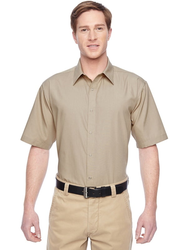 M545 Mens Snap Closure Satin Release Shirt - Khaki - 4X-Large - Walmart.com