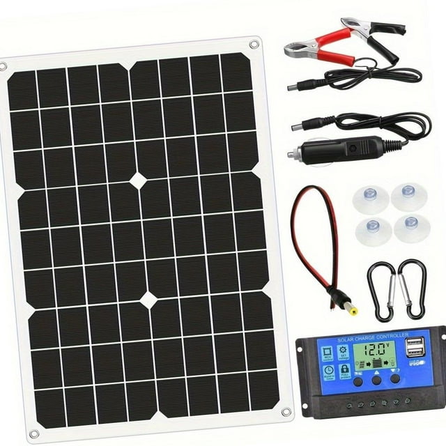 Kit De Panel Solar Portátil Con Controlador De Carga Solar Para Pesca En Vehículos Recreativos