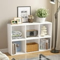 thumbnail image 2 of oneinmil 6 Cube Narrow Book Shelf 3-Tier 2 Pack Bookcase Storage Organizer Short Bookshelf DIY Bookshelves Display Rack Modern Corner Mini Low Bookshelf CD for Home Office, Living Room White, 2 of 5