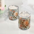 thumbnail image 2 of Yayeee 4 Pack Qtip Holder Bathroom Cotton Swab Canister with Lid Clear Dispenser Set, Whimsical Rose, 2 of 6
