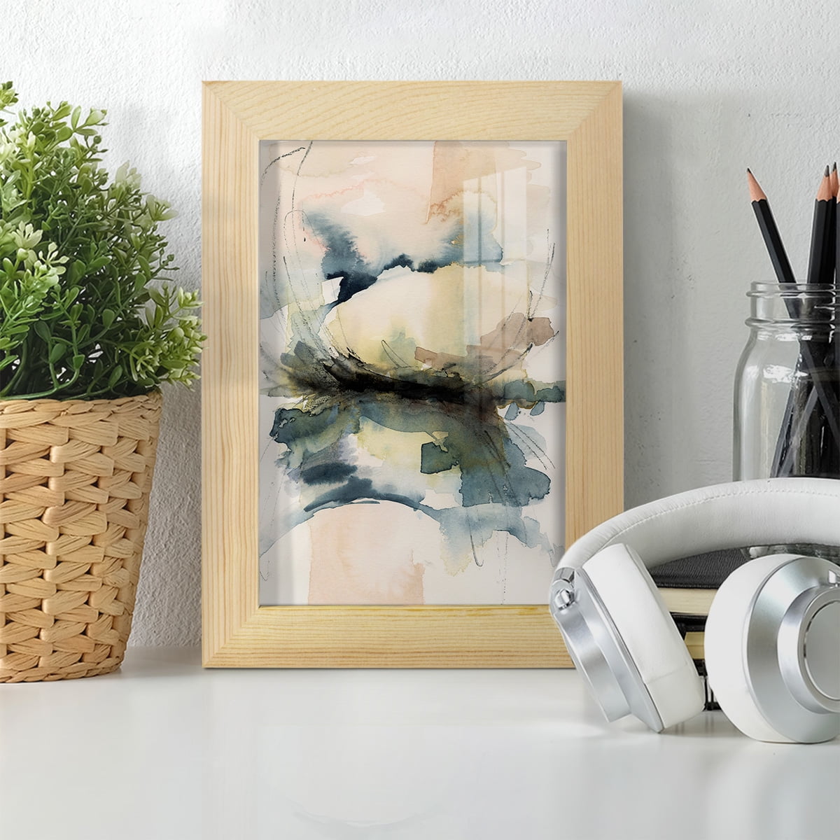 Winter Shoal II - Framed Print w/glass - Natural Wood