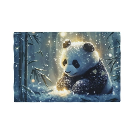 

Placemats Set of 4 Snowy Panda Place mats for Dining Table Indoor/Outdoor Cute Heat Resistant Washable Table Mats(18 x 12 )
