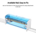 thumbnail image 2 of Mistaha Transparent Cover Distribution Box 2-Layer Single Phase Terminal Junction Box with Copper Neutral Wire Box, Rail-Mounted Wire Distribution Box, Power Distribution Box White+Blue JH8215, 2 of 6