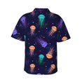 thumbnail image 3 of Balery Sea Jellyfish Print Men's Hawaiian Shirts Short Sleeve Beach Shirt Relaxed Fit Vacation Button Down Shirts-Small, 3 of 9