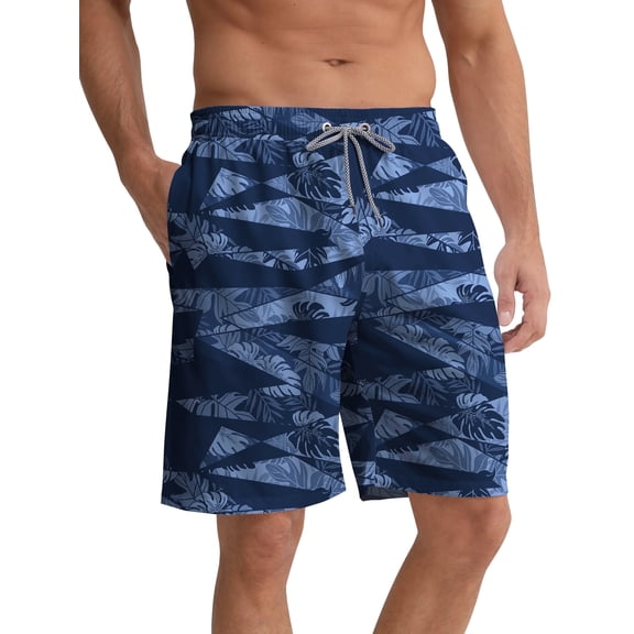 APTRO Mens Swim Trunks 9'' Mesh Liner Quick Dry Swim Shorts Board Shorts Summer Beach Shorts Navy01 MK305 XL