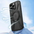 thumbnail image 6 of Compatible with iPhone 16 Pro Max Phone Case,With 360°Rotatable Ring Kickstand,Support Mag-Safe,Hollow Heat Dissipation Metal Shockproof Anti-fall Rugged Ultra Slim Phone Case Cover,Silver, 6 of 7