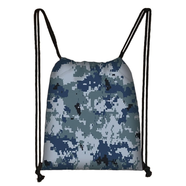 Qarigey con cordón para deporte, gimnasio, natación, baile, impermeable, ropa de cuerda, plegable, paquete grueso de camuflaje, para montar al Envolturas para manijas de equipaje Azul Qarigey AP011953-01