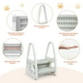 thumbnail image 4 of Topcobe Kids Step Stool Learning Helper with Armrest for Kitchen Toilet Potty Training, Toddler Tower, Gray, 4 of 8