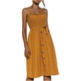 thumbnail image 2 of Aoujea Summer Dresses for Women Fashion Women Summer Casual Backless Dots Bandage Top Breasted Camis Dress Sleeveless Dresses for Women 20$ & Under Dress, 2 of 7