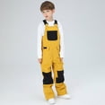 thumbnail image 2 of HCNTES Toddler Kids Snow Bib Overalls Waterproof Adjustable Straps Warm Winter Ski Pants for Outdoor Adventures(A-Yellow,5-6 Years), 2 of 9