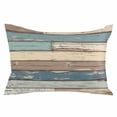 thumbnail image 2 of Blue Brown Beige Farmhouse King Size Pillow Cover, Pillowcase Protectors with Zipper, Breathable Decorative Throw Pillow Case Cover, Vintage Wood Pillow Shams for Couch Sofa 20x36Inch, 2 of 8