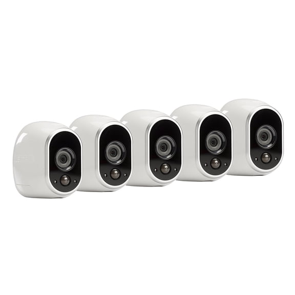 Open Box Arlo 720P HD Security Camera System VMS3530 - 5 Wire-Free Battery Cameras with Indoor/Outdoor, Night Vision, Motion Detection