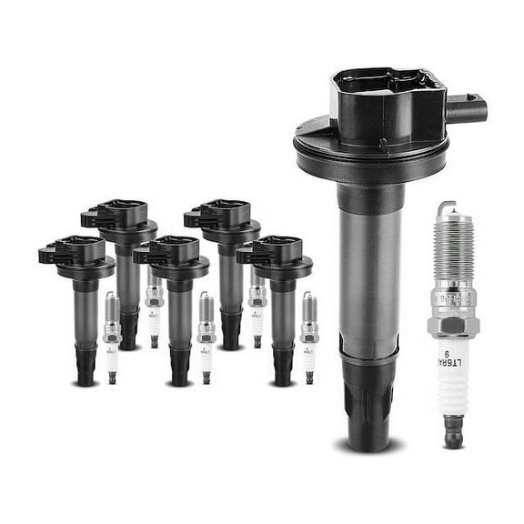 Ignition Coil and Spark Plug Kit 6 - Compatible with 2017 - 2019 Ford Explorer 3.5L V6 Naturally Aspirated 2018