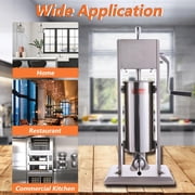 Hakka 7L/15LB Stainless Steel Vertical Sausage Stuffer and Spanish Churro Maker with 2 Speeds