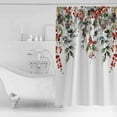 thumbnail image 2 of Fabric Shower Curtain, Christmas Winter Pine Leaves Pine Cones Red Berries Bathroom Curtain with 12 Hooks Waterproof No Bad Odor Machine Washable Bath Curtains for Bathroom, Spa Room, 72"x78", 2 of 6