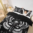 thumbnail image 3 of Homewish Goth Skull Moths Twin Duvet Cover,Vintage Flowers Twin Bedding,Black Gray,Halloween Comforter Cover,Black Reversible,2pcs,1 Duvet Cover and 1 Pillowcase, 3 of 6