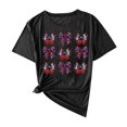 thumbnail image 1 of Camisas de Manga Corta para las Mujeres Moda Casual Impresión Cuello Redondo Suéter Tee Blusas, 1 of 8