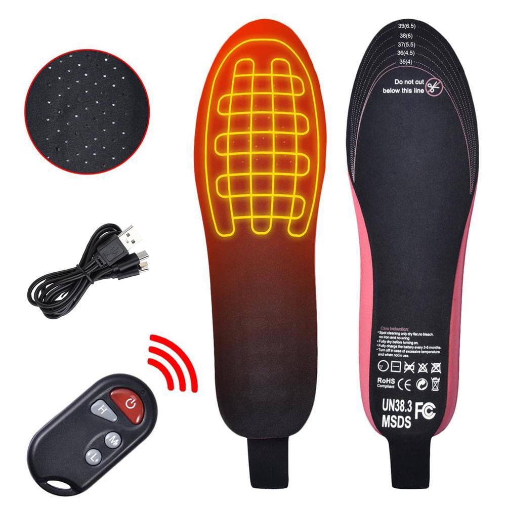 Winter Heated Insole USB Rechargeable Electric With Remote Control For Men Women 