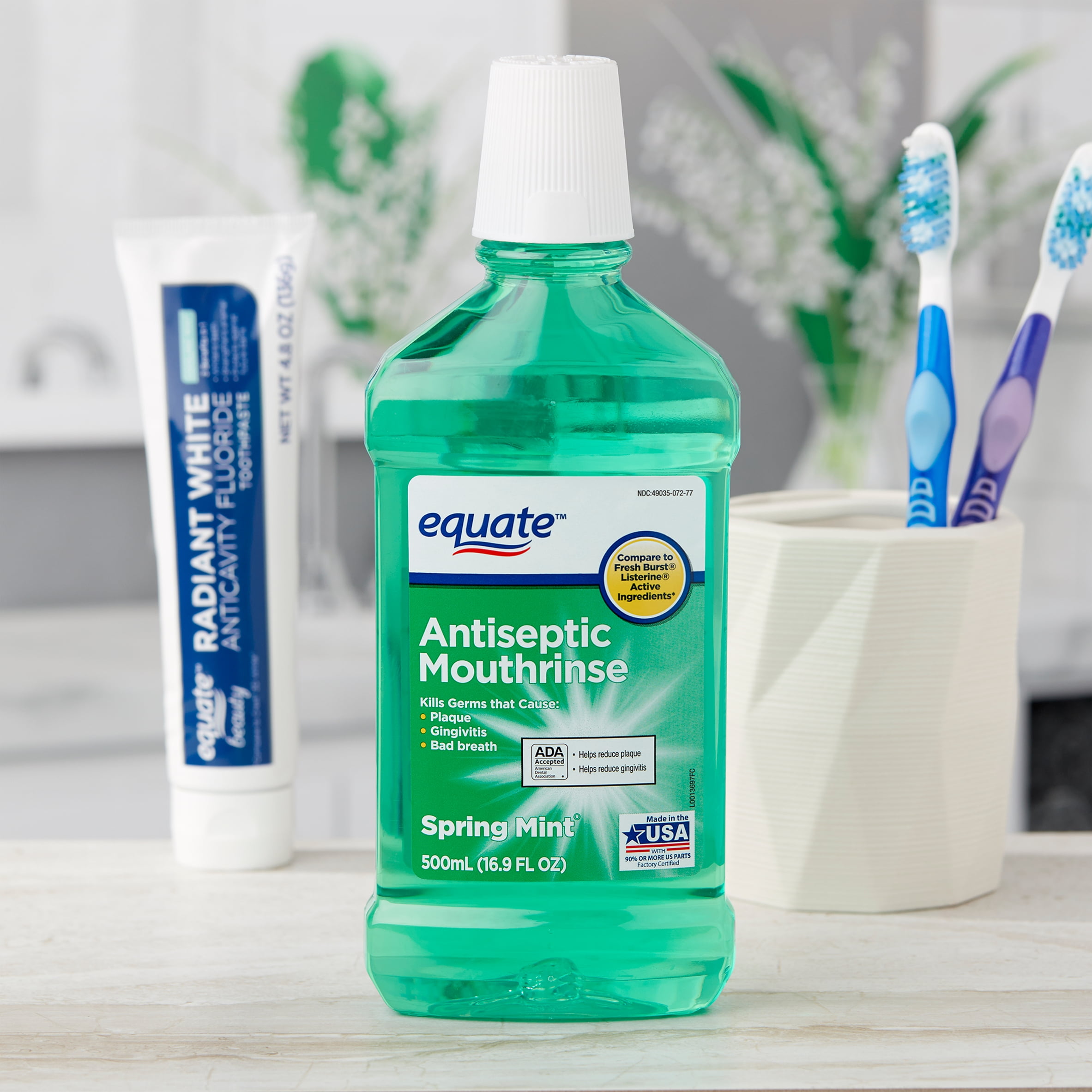 Equate Antiseptic Mouthrinse, Spring Mint, 16.9 fl oz