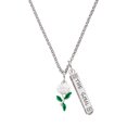 thumbnail image 1 of Delight Jewelry White Flower Silvertone Hope Anchors the Soul Bar Charm Necklace, 23", 1 of 4
