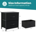 thumbnail image 4 of Nightstand with 2 Fabric Drawers, Small Dresser End Table for Bedroom, Closet, Dorm, Bedside Storage Organizer, Black, 4 of 8