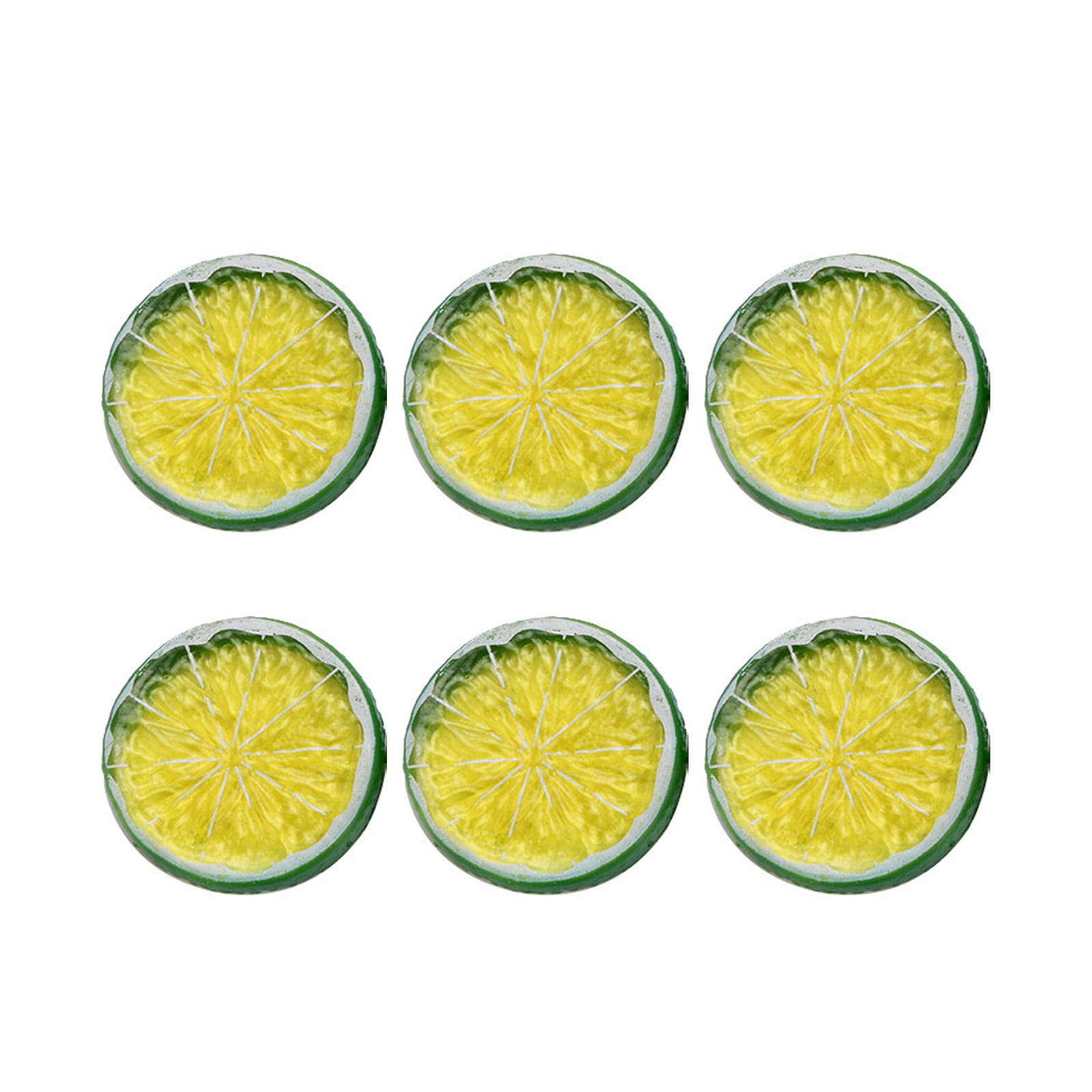 6pcs Artificial Plastic Limes Lemons Fake Fruit Realistic Home Decor Props 