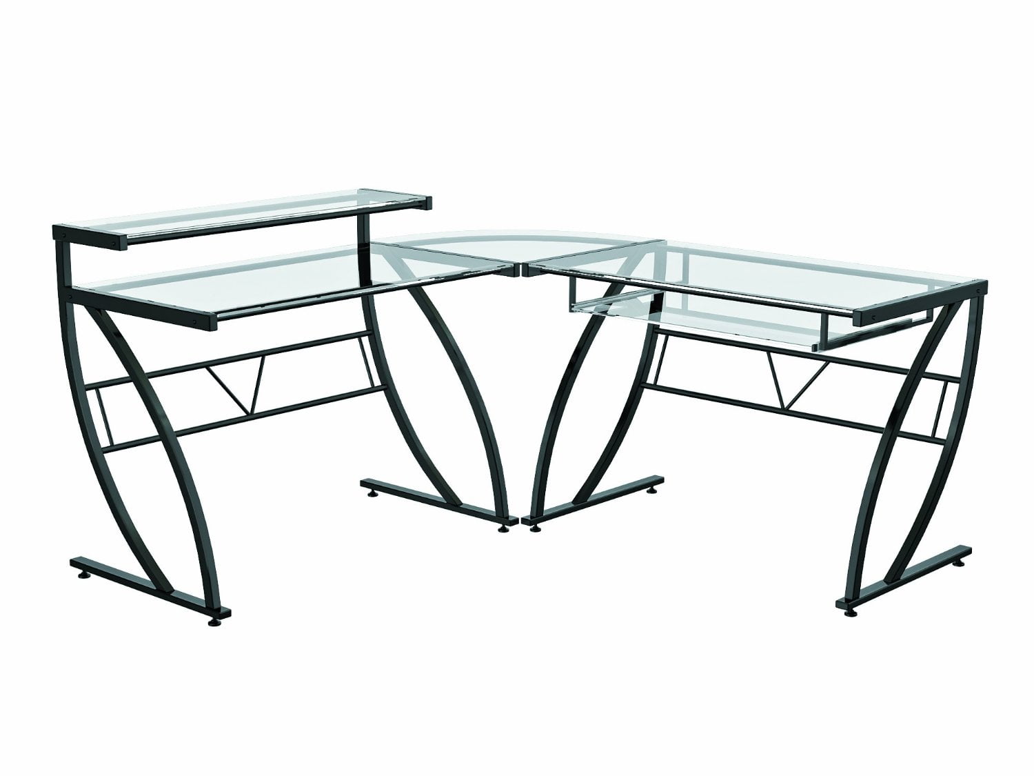 Z Line Belaire Glass L Shaped Computer Desk Com