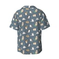 thumbnail image 4 of Goofa Cute Cats And Dogs Printed Men's Casual Short-sleeved Shirt,Lightweight Breathable Button-down,Summer Casual men's top,Versatile Fashion shirt-Medium, 4 of 7