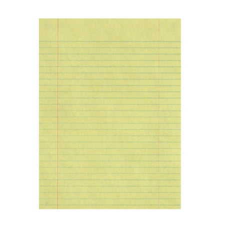 School Smart Essay and Composition Paper with Red Margin, 8" x 10-1/2", 15 lb., Yellow, Pack of 500