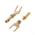 thumbnail image 4 of 8 Pcs Brass Gold Plated Y Spade Speaker Plugs o Screw Fork Connector Adapter, 4 of 4