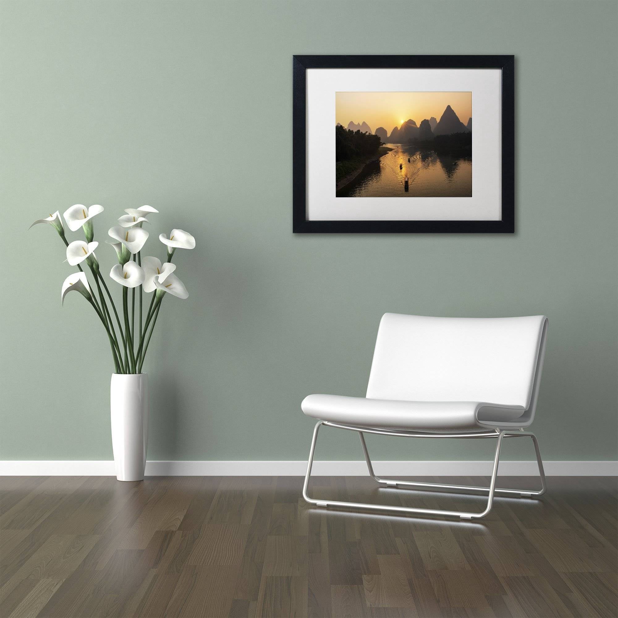 Trademark Fine Art "Golden River" Canvas Art by Philippe Hugonnard, White Matte, Black Frame