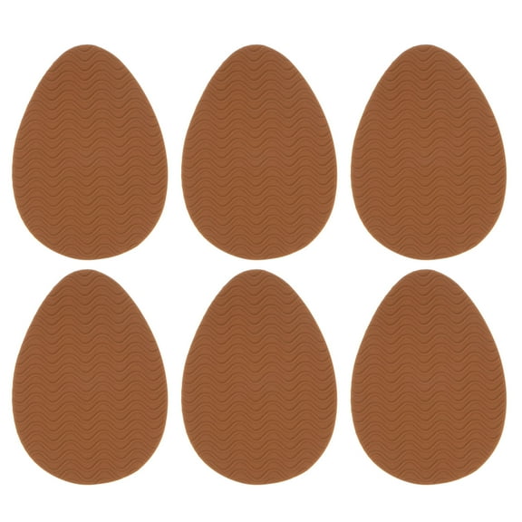 Uxcell 3 Pairs Non-Skid Shoe Pads 3.5"x2.6" Thicken No Slip High Heels Grip Stick Sole Protector Silicone Cushion Brown