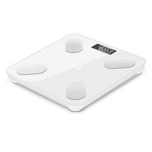 Báscula Inteligente de Grasa Corporal con Bluetooth - 25 medidas de composición corporal, 8 perfiles de usuario, precisión de 100g para peso, IMC, masa muscular y agua
