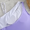 thumbnail image 7 of Uaswgudfs Womens One-Shoulder Swimsuit with Diagonal Strap & Color-Blocked Design - Quick-Dry Swimwear for Active Beach/Pool Days Purple S, 7 of 7