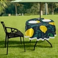 thumbnail image 7 of Coolnut 60" Lemon Round Tablecloth, Waterproof Spillproof Polyester Fabric Table Cover with Zipper Umbrella Hole for Outdoor Patio Garden Dining Party, 7 of 7