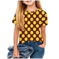 thumbnail image 3 of Zpanxa T-Shirts pour Tout-Petites Fille à Pois Col Rond Manches Courtes Haut Décontracté Polyester Spandex 7-8 Ans, 3 of 5