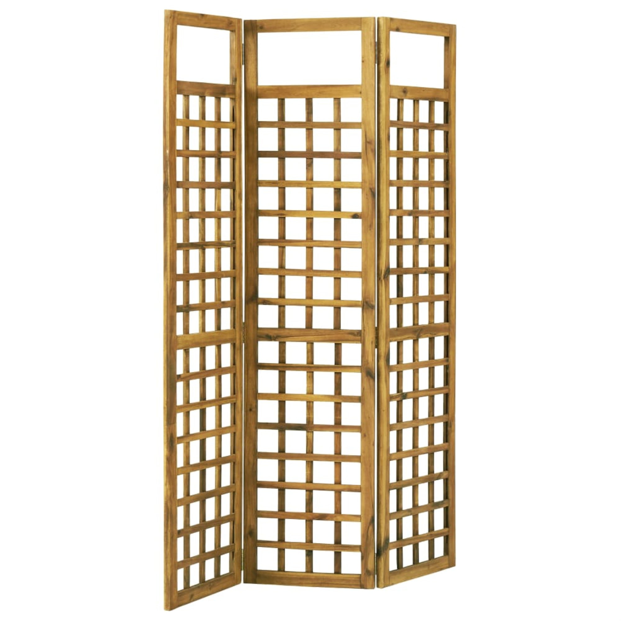 vidaXL Solid Acacia Wood 6-Panel Room Divider Privacy Screen Folding Trellis Patio Divider for Home Bedroom Natural 240x170 cm Restaurant Office 