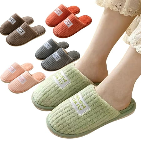 

KYAIGUO Women Comfy House Slipper Memory Foam Slip on Anti-Skid Thick Sole Men Thick Sole Slippers Cozy Plush Couples Slippers