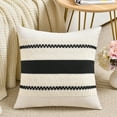 thumbnail image 3 of Fancy Homi Set of 2 Boho Black Decorative Throw Pillow Cover 16x16 inch for Couch Bed Sofa, Aesthetic Modern Organic Farmhouse Home Decor, Soft Cotton Cute Accent Macrame Woven Cushion Case, 3 of 7