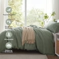thumbnail image 3 of TOSMO 100% Linen Duvet Cover Set with Button Closure, 3 Pieces (1 Duvet Cover with 2 Pillowcases), Soft Breathable Durable Farmhouse Bedding, 3 of 6
