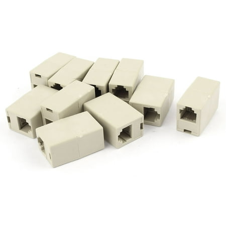 10 Pieces RJ45 8P4C Female Plug Network Telephone Cable Adapter Connector
