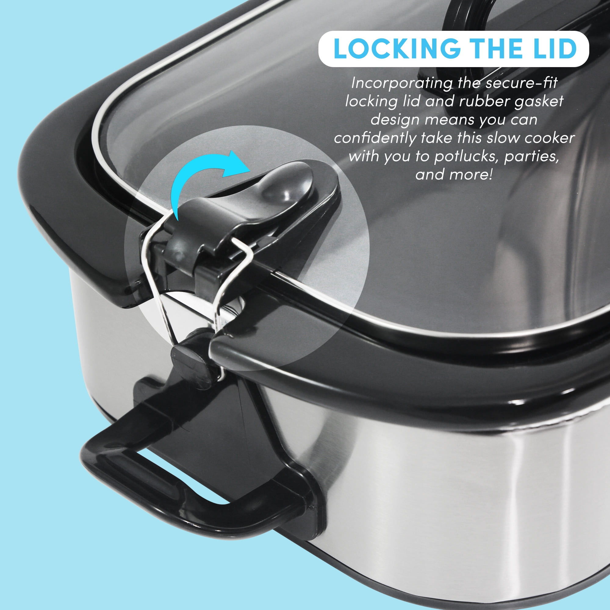 Crock-Pot Casserole Crock 3.5 qt. Charcoal Slow Cooker with Locking Lid  985119570M - The Home Depot