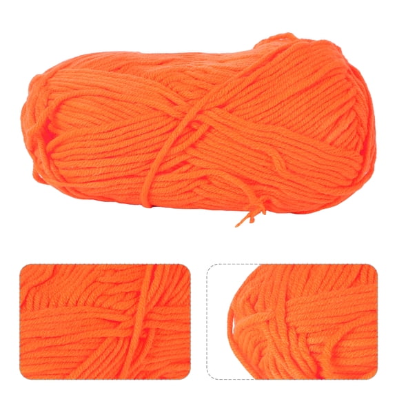 AUQ 50g Milk Cotton Yarn Cotton Chunky Hand-woven Crochet Knitting Wool Yarn Warm Yarn for Sweaters Hats Scarves DIY (Orange)