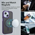 thumbnail image 2 of JTCASES for iPhone 15 Magnetic Case Support Wireless Charging, Car Mount, Thin Lightweight Rugged Shockproof Shell Anti-yellow Clear Silicone Frame, Purple, 2 of 7